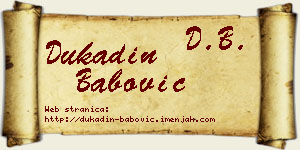 Dukadin Babović vizit kartica